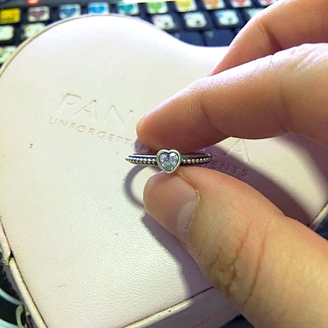 Pandora White Heart Shaped Ring, Women 