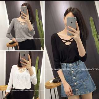 (BN INSTOCK) Black Criss Cross Pullover