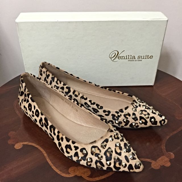 Venilla Suite Leopard Print Studded Flats Luxury Sneakers Footwear On Carousell