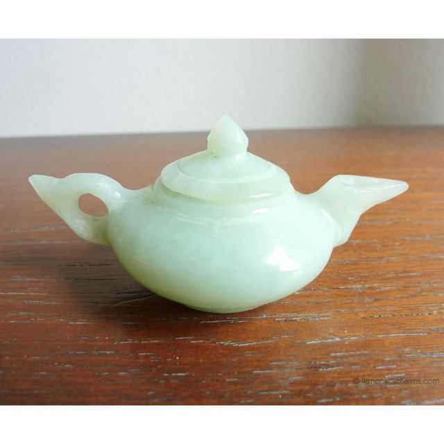 Vintage Miniature Jade Teapot, Display Figurine, Hobbies & Toys