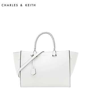 Charles&Keith側揹斜揹手提包CK2-30780109 歐美風格 白色 XL 小CK
