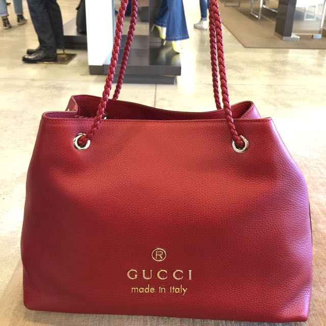 Red gucci clearance tote bag