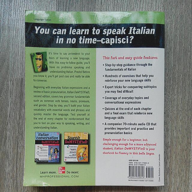 Italian Tutorial Book Books Stationery Textbooks On Carousell
