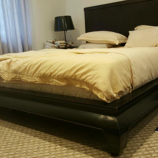 Platform Bed Black Painted King Size Hand Made With Matching End Platform Bed Black Painted King Size Hand Made With Matching End Tables Furniture On Carou