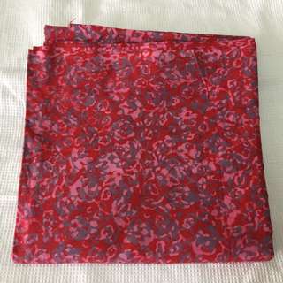 #CNYRed Cotton Batik Fabric - Bright Red, Pink And Grey Florals