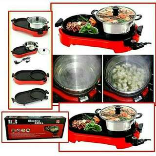 2 In 1 Steamboat + BBQ Pan Set