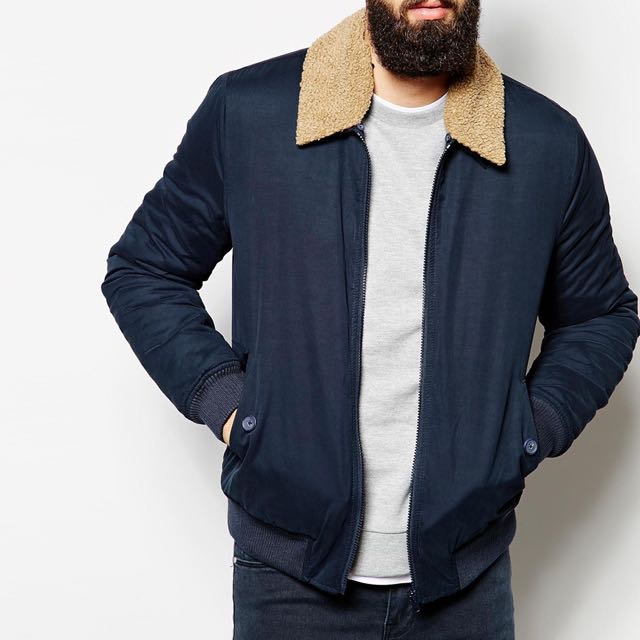 Mens borg collar bomber jacket top