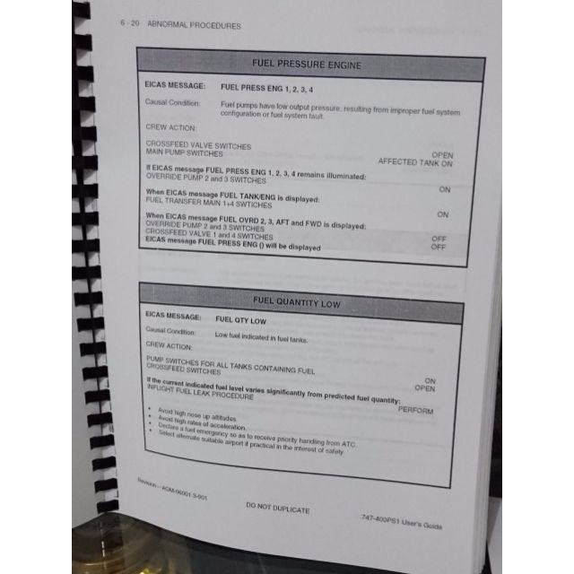 Boeing B747-400 Aircraft Operating manual and Flight Management ...