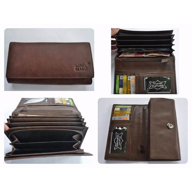 Dompet Kulit Asli Wanita Branded Montblanc Cokelat Havana Fesyen Wanita Di Carousell