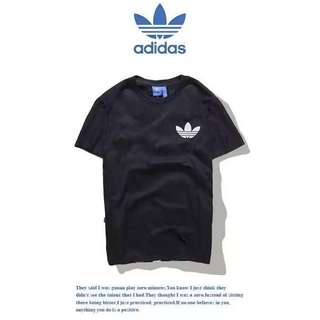 Adidas 三葉草時尚潮流圓領短袖 （黑色、白色）
