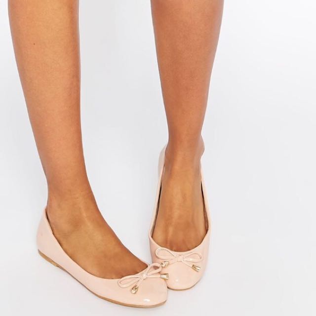 ASOS Leader Ballet Flats Nude Patent Women s Fashion Footwear Flats on Carousell