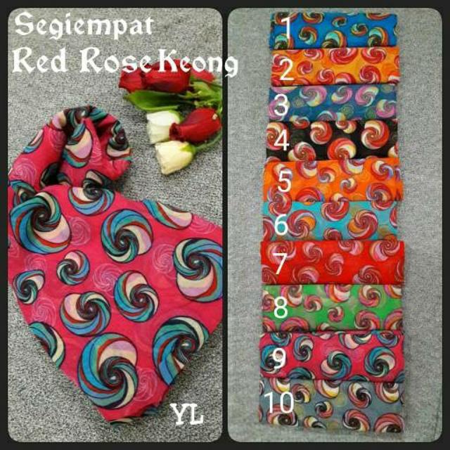 Segi 4 Red Rose Keong Hijab Jilbab Murah Di Carousell