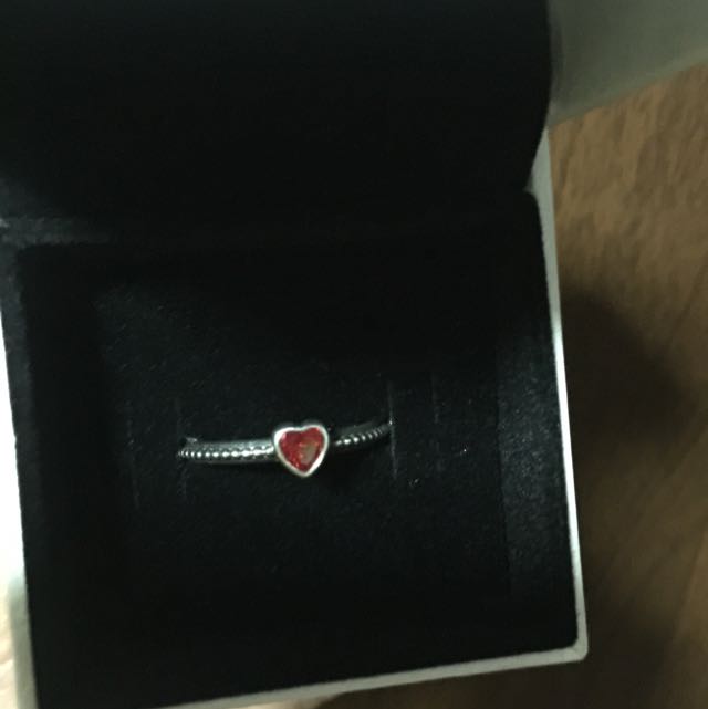 Delicate heart ring red shop