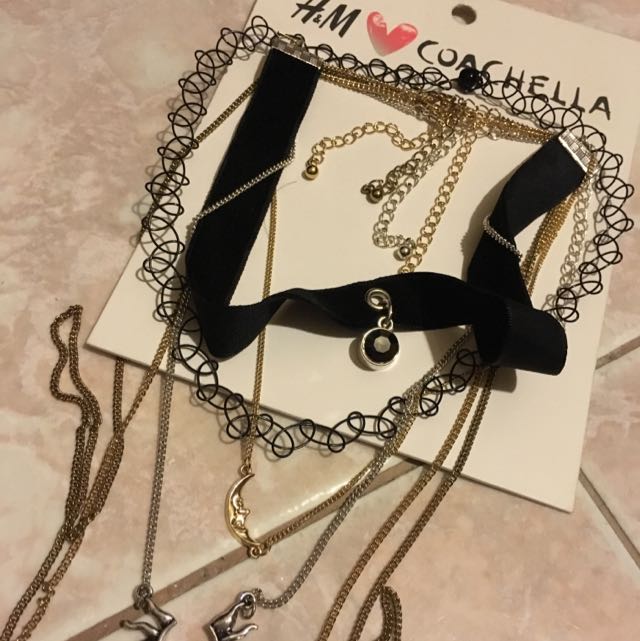H M Coachella Layered Necklace Choker Women s Fashion Jewelry
