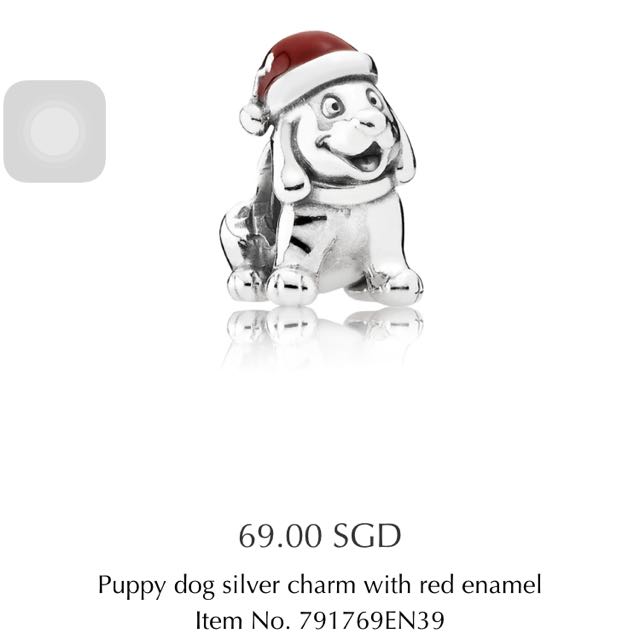 Pandora Enamel Pandora Christmas Puppy Retired Pandora Christmas