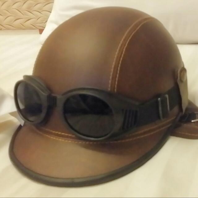 Vintage/Retro inspired half face helmet, Health & Nutrition, Face Masks