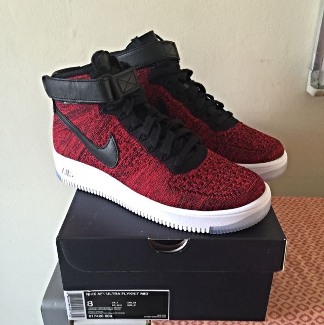BNIB Nike Air Force 1 Ultra Flyknit Mid University Red