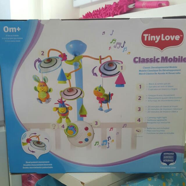 Mobile Musical Bébé Tiny Love - Licorne, 20 Min De Musique, Spirales Noir/blanc, évolutif De 0 à 5+ Mois