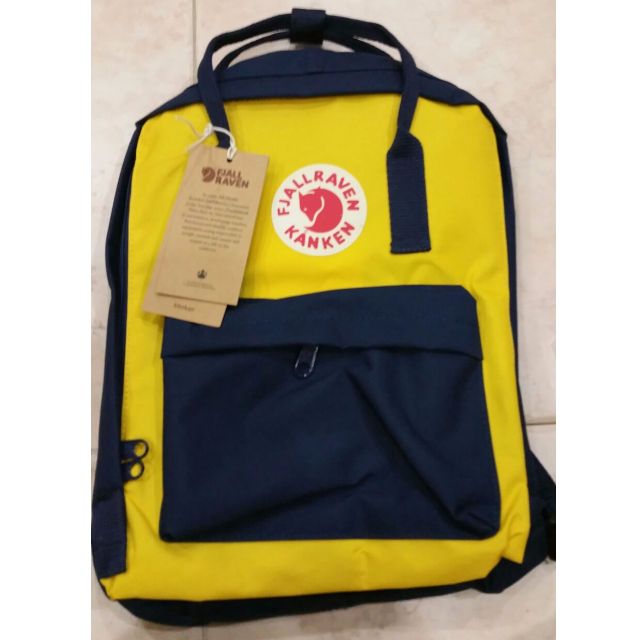 fjallraven kanken blue and yellow