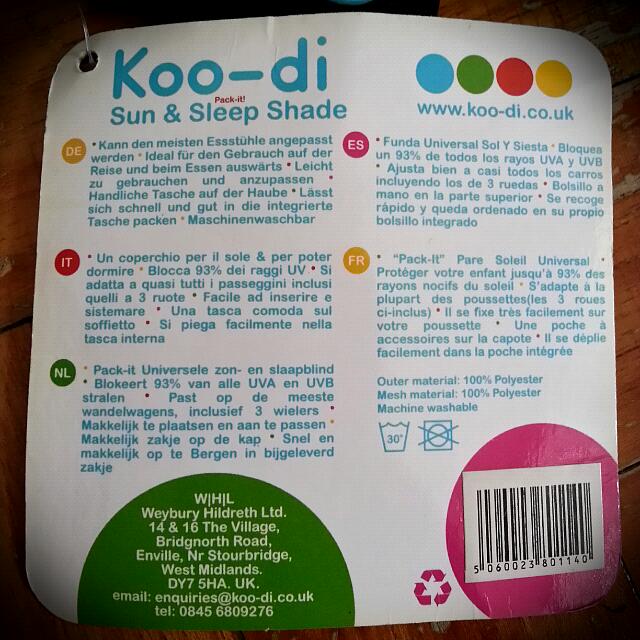 Koo di pack it sun and sleep shade shop