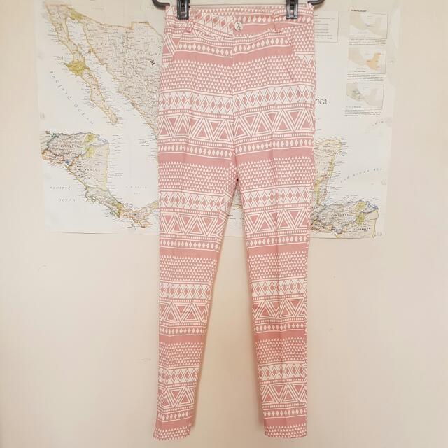 pink patterned pants