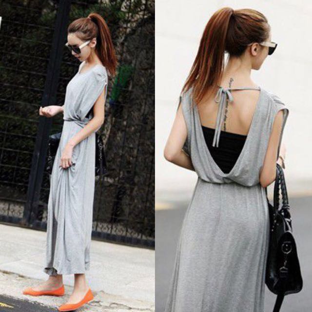 Ruched Sleeves Grey Gray Comfy Straps Ribbon Bow Tie Knot Lupiri