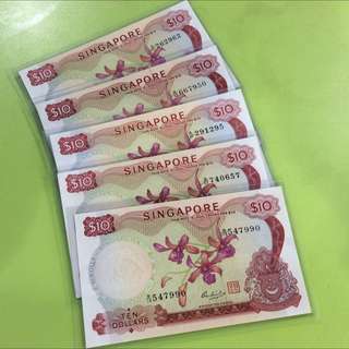 $10 Orchid Banknotes