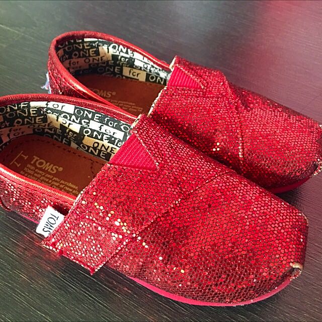 RESERVED] TOMS Red Glitter Shoes 