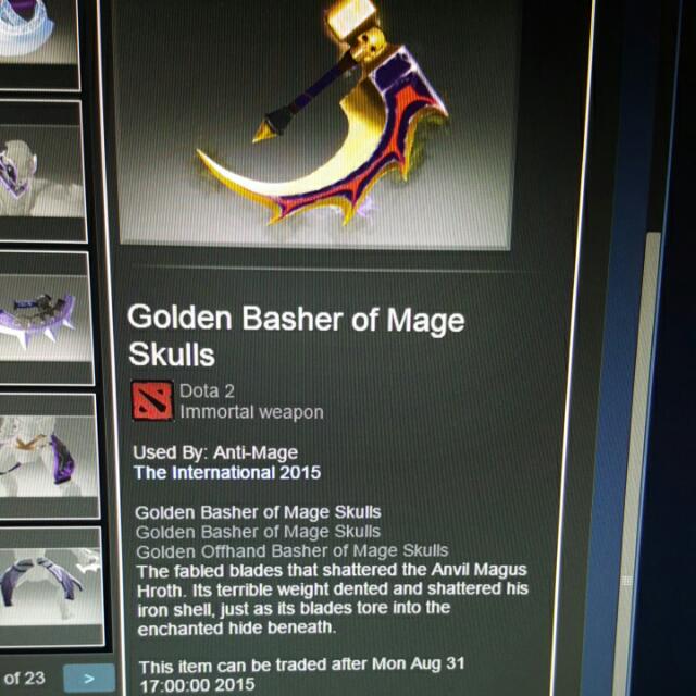 Dota 2 Golden Basher Set Anti Mage Toys Games On Carousell