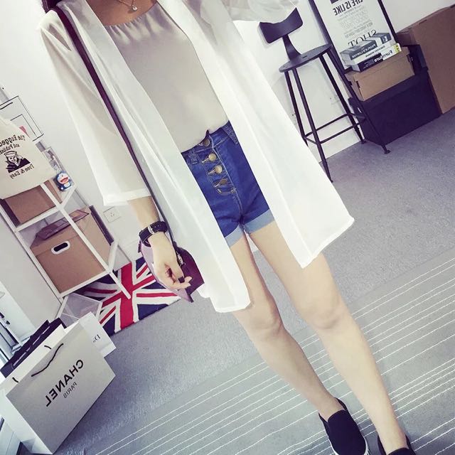 Long sleeve chiffon cardigan store
