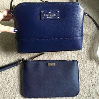 現貨 Kate Spade 深藍小肩包