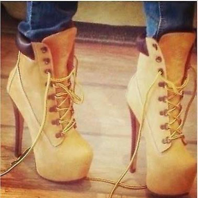 ZiGi Girl Timberland Heel Boots Women s Fashion on Carousell