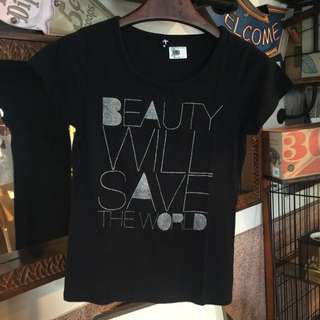 BEAUTY WILL SAVE THE WORLD 黑色T-shirt M號