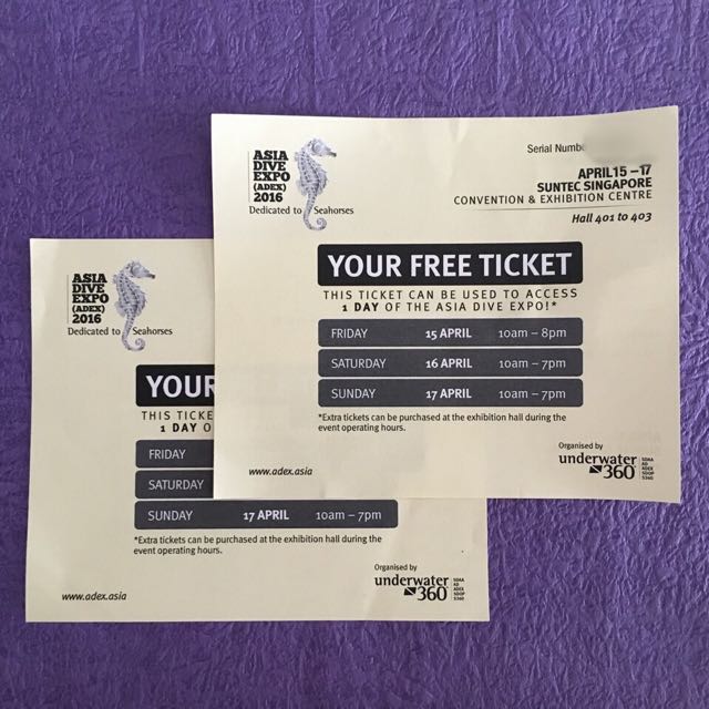 Reserved Asia Dive Expo Adex 2016 1 Day Access Ticket Entertainment On Carousell