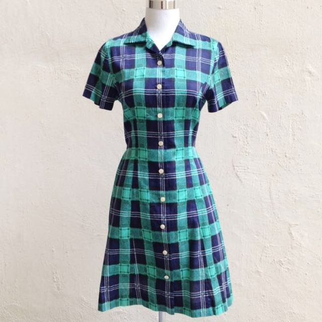 90s checkered dress Clearance