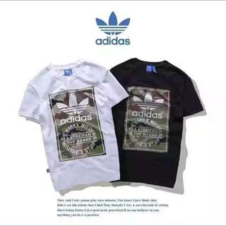 Adidas三葉草 迷彩經典logo款 圓領短袖