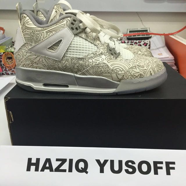 Air Jordan 4 BG "Laser", Women's Fashion, Footwear, Sneakers on Carousell