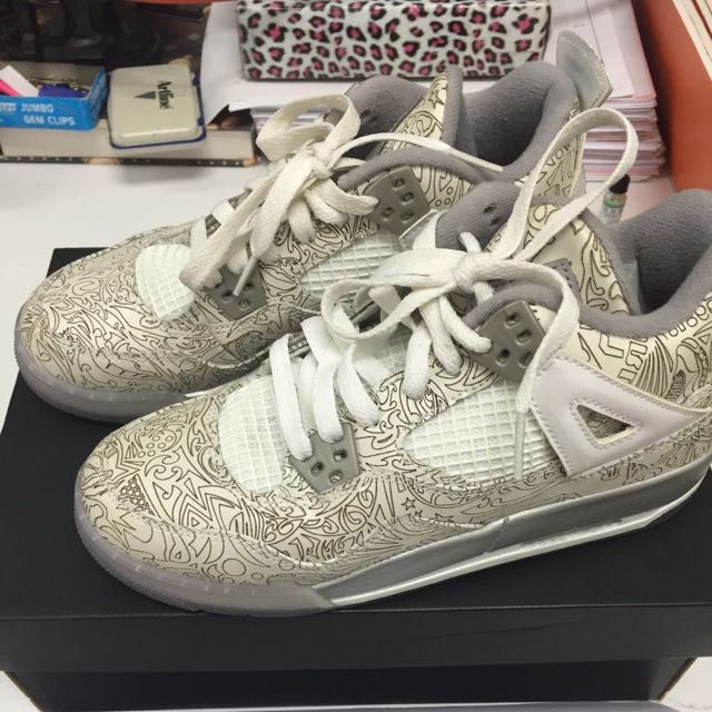 Air Jordan 4 BG "Laser", Women's Fashion, Footwear, Sneakers on Carousell