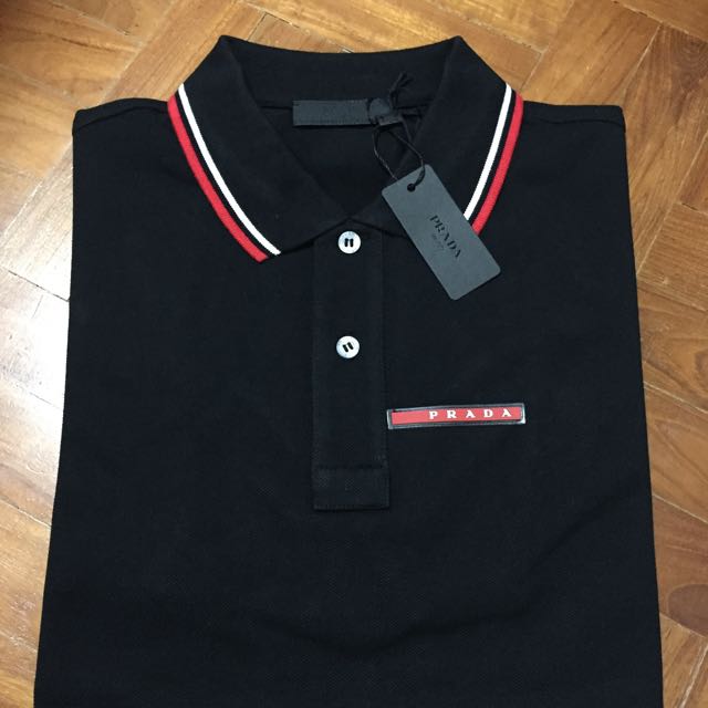 Brand New Authentic Prada Polo T-Shirt In Black Colour Size Medium, Men's  Fashion, Tops & Sets, Tshirts & Polo Shirts on Carousell