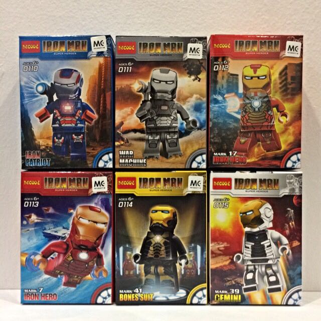 Decool Iron Man Set of 6 0110 to 0115 Not Lego