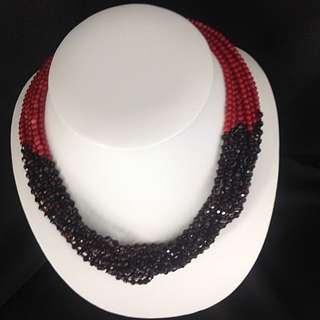 Coral And Stone Necklace