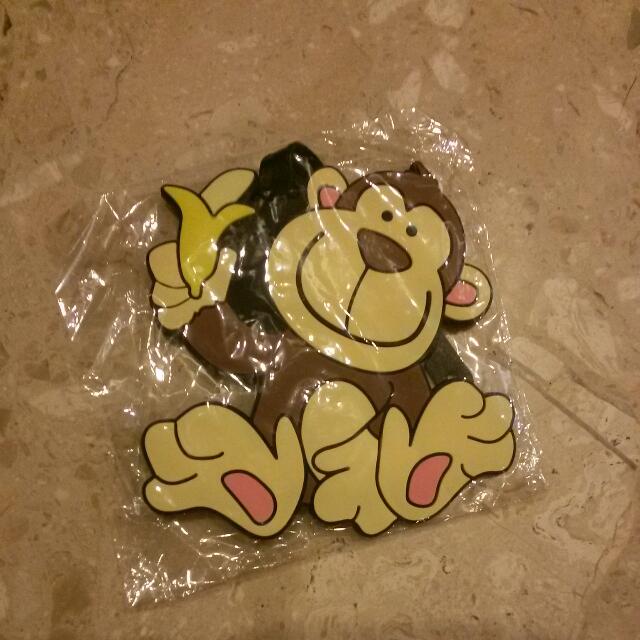 Cute Monkey Luggage Tag, Hobbies & Toys, Travel, Travel Essentials