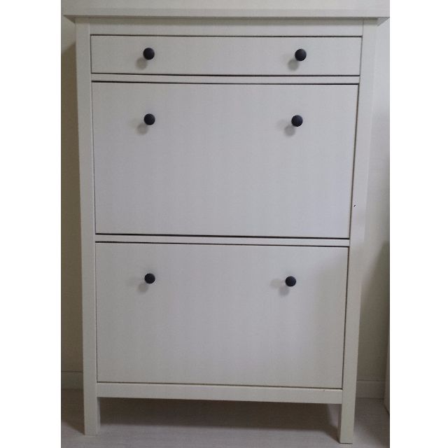 Ikea Hemnes Shoe Cabinet With 2 Compartments Drawer White