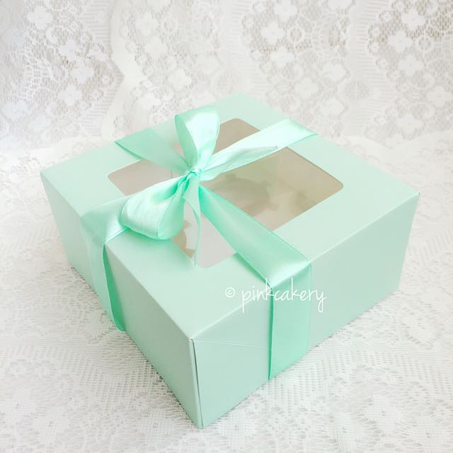 [OUT OF STOCK] 4 cavity mint green cupcake box, Hobbies & Toys