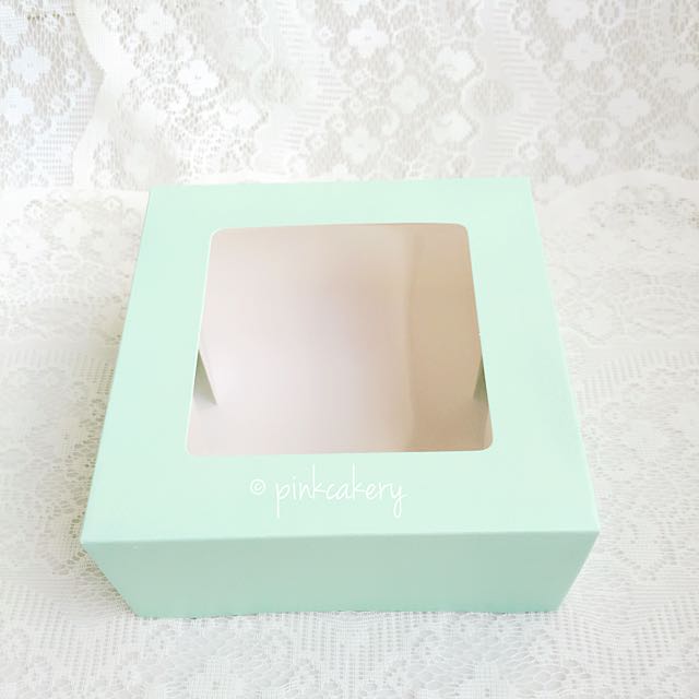 [OUT OF STOCK] 4 cavity mint green cupcake box, Hobbies & Toys