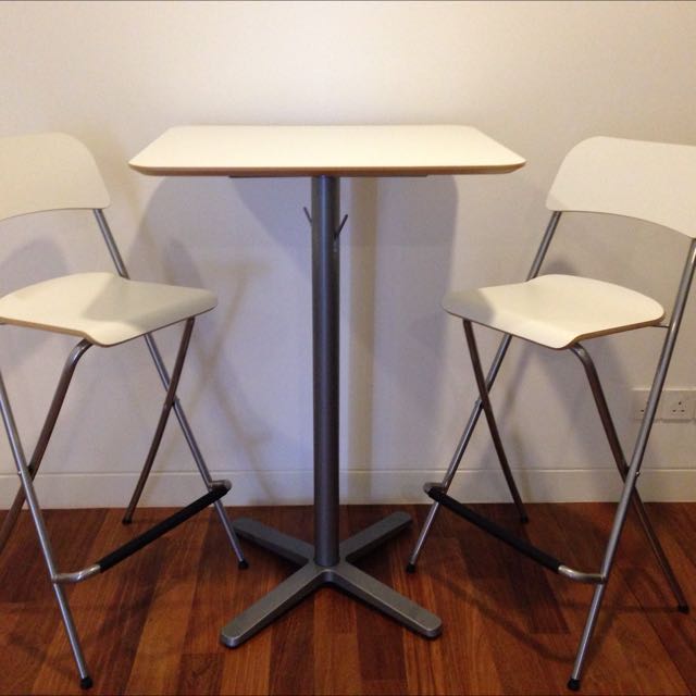 Bellsta Ikea Bar Table And Chairs Home Furniture On Carousell
