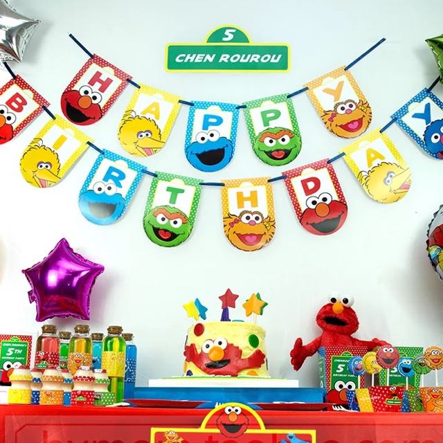Sesame Street Happy Birthday Banner Design Craft On Carousell