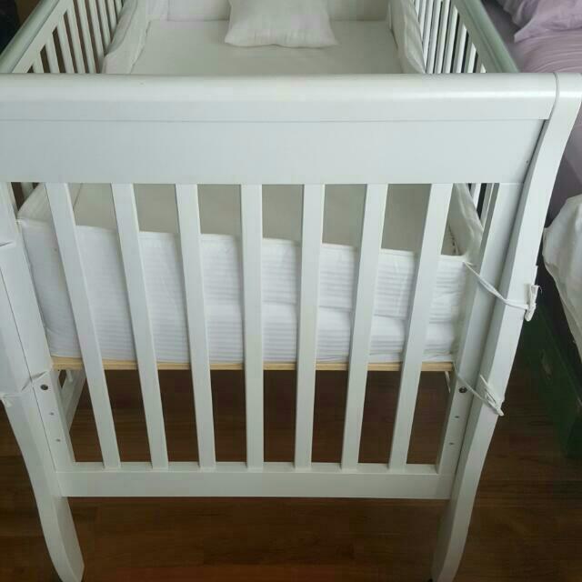 Baby Cot With Mattress Fitted Bedsheets Pillow Covers And Sears