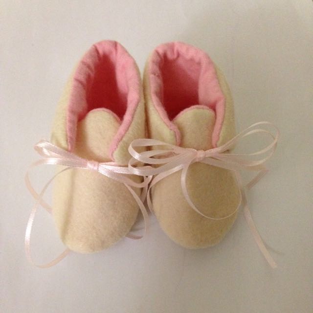 ivory baby booties