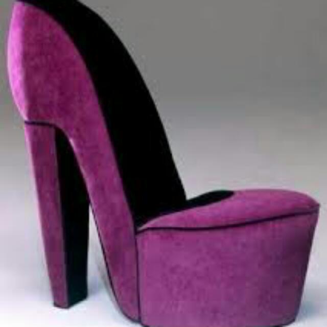Purple high clearance heel chair